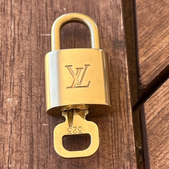 Louis Vuitton Gold Brass Lock and Key #323 🔐 W/COA - Picture 1 of 8